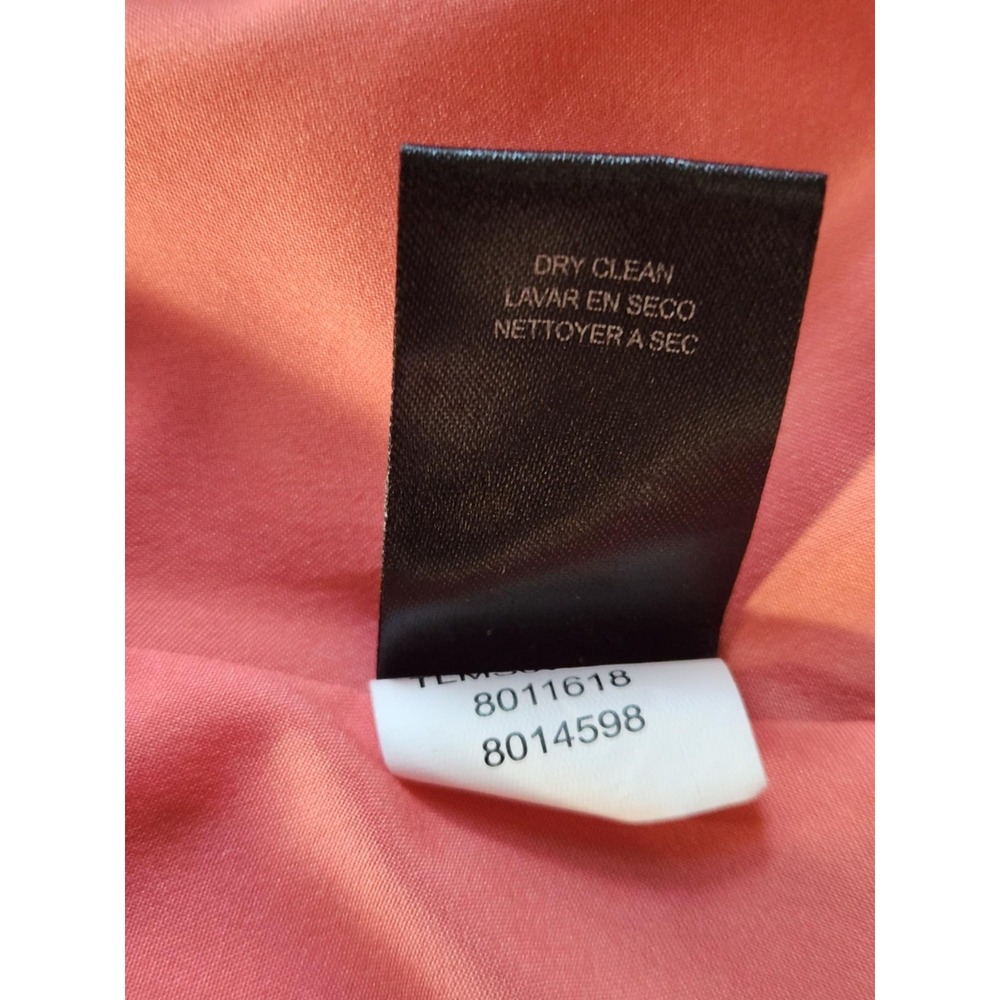Tahari Arthur S. Levine Faux Wrap Dress Size 8 Red Pink Floral Belted 3/4 Sleeve - Picture 15 of 16